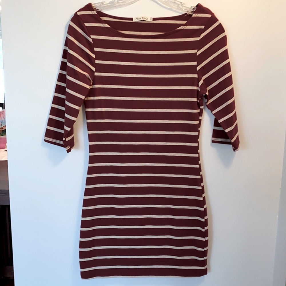 Heart & hips fitted dress 3/4 sleeves